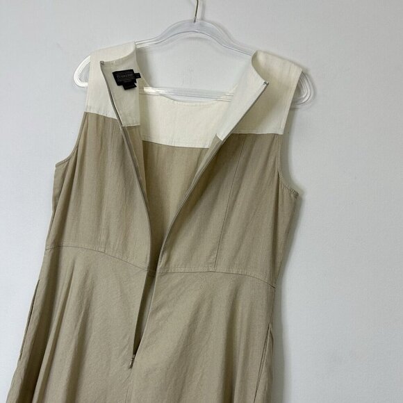 Pendleton Linen Dress Womens Size 14 Petite 14P Beige Sleeveless - Picture 10 of 10